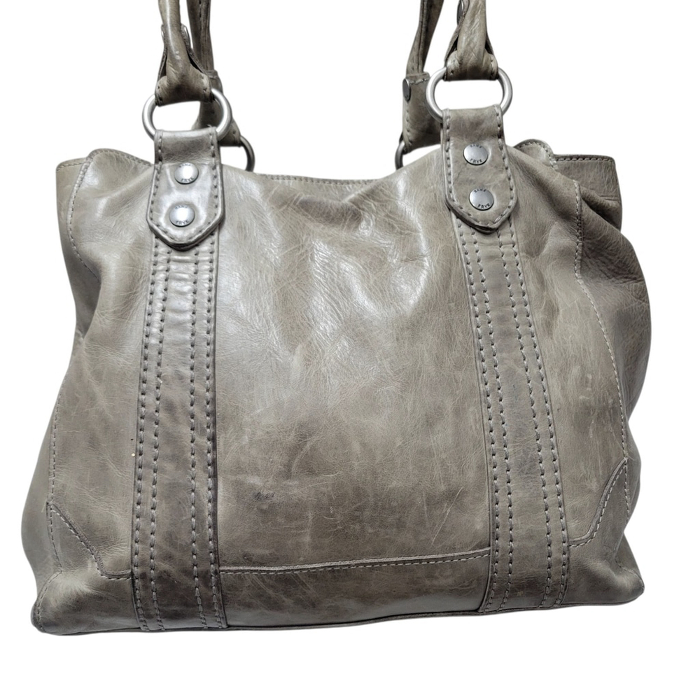 Frye Melissa Tote Women’s Genuine Distressed Leather Gray #34DB138 - Picture 3 of 10